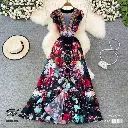  Floral V-Neck Style Long Sleeve A-Line Dress (copy)