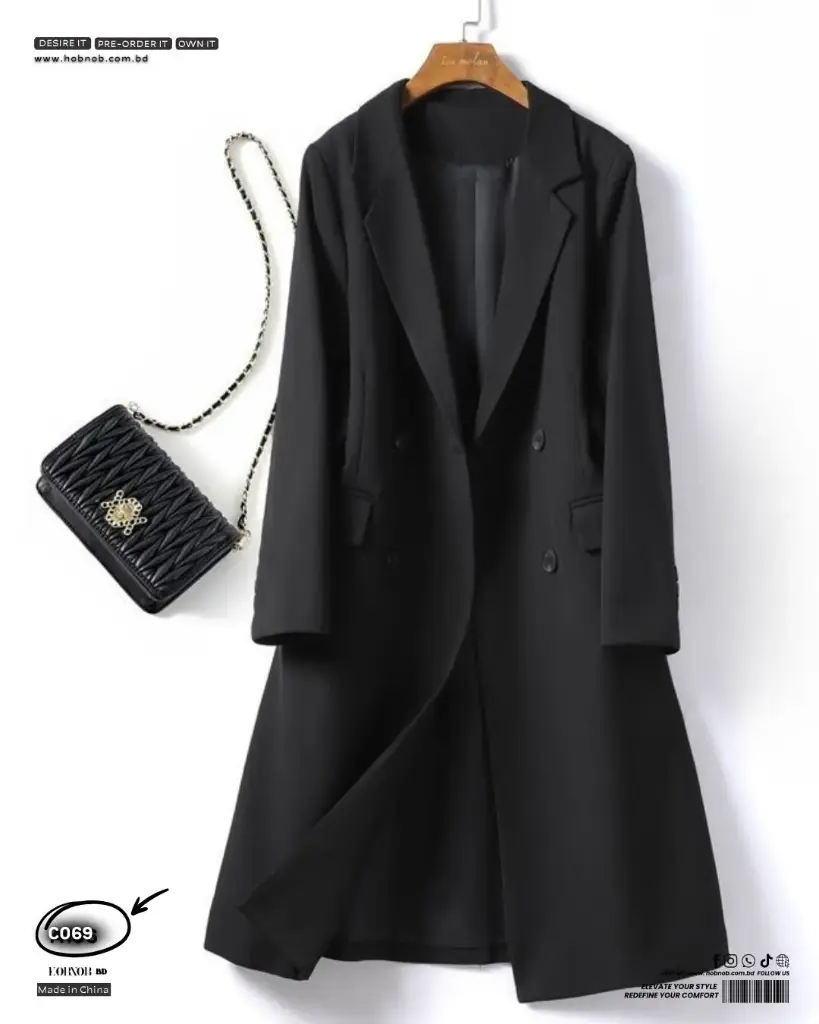 French Korean Style Loose Mid Length Suit Jacket for Women