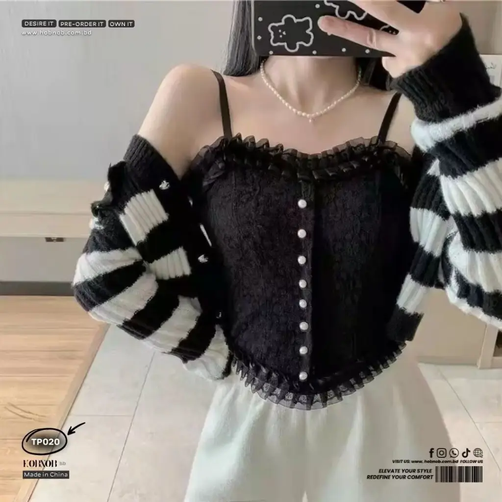 Sweet Lace Built-In Cup Backless Camisole Slim Fit Tube Top