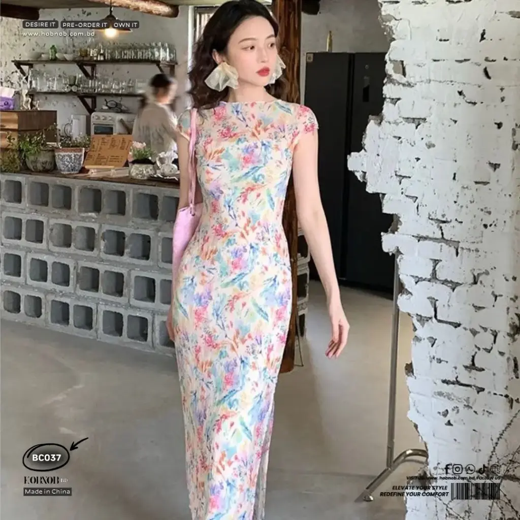   Like Fireworks Crumpled Oil Painting Two-Piece Midi Wrap Dress  