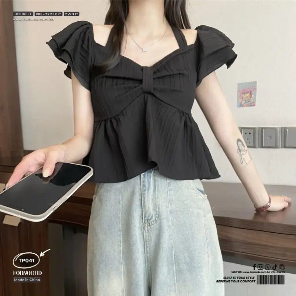  Fairy Off-Shoulder Ruffle Two-Way Wear Top