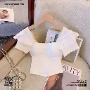 Korean Style Flying Sleeve Crop T-Shirt Slim Fit Top 