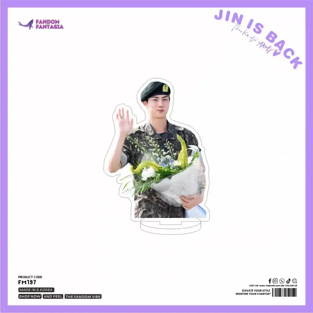 Jin Military Return Acrylic Stand – Limited Fandom Edition