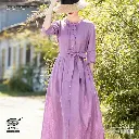 Japanese Inspired Cotton-Linen Ruffle Dress 