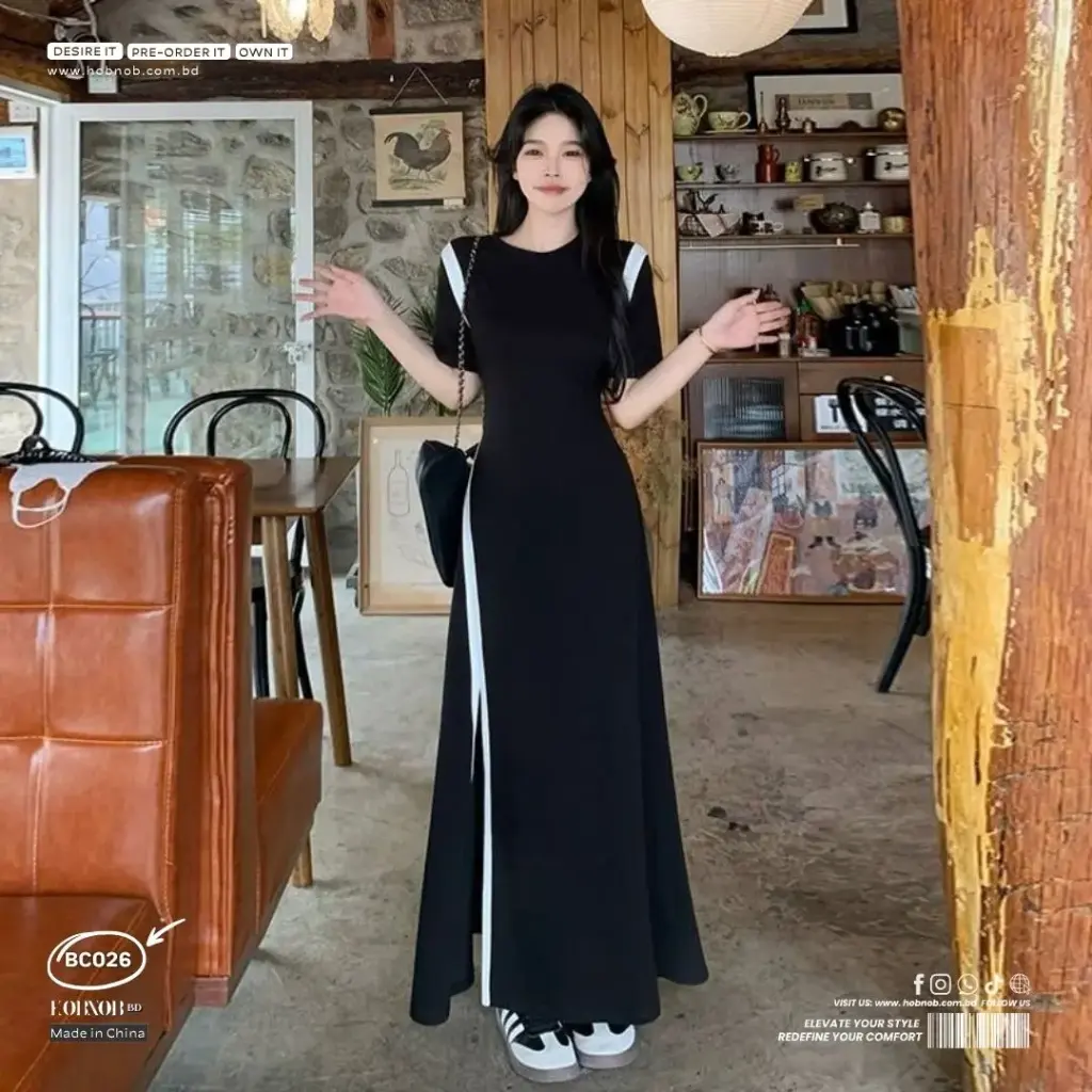 High End Slim Fit Long Black Skirt