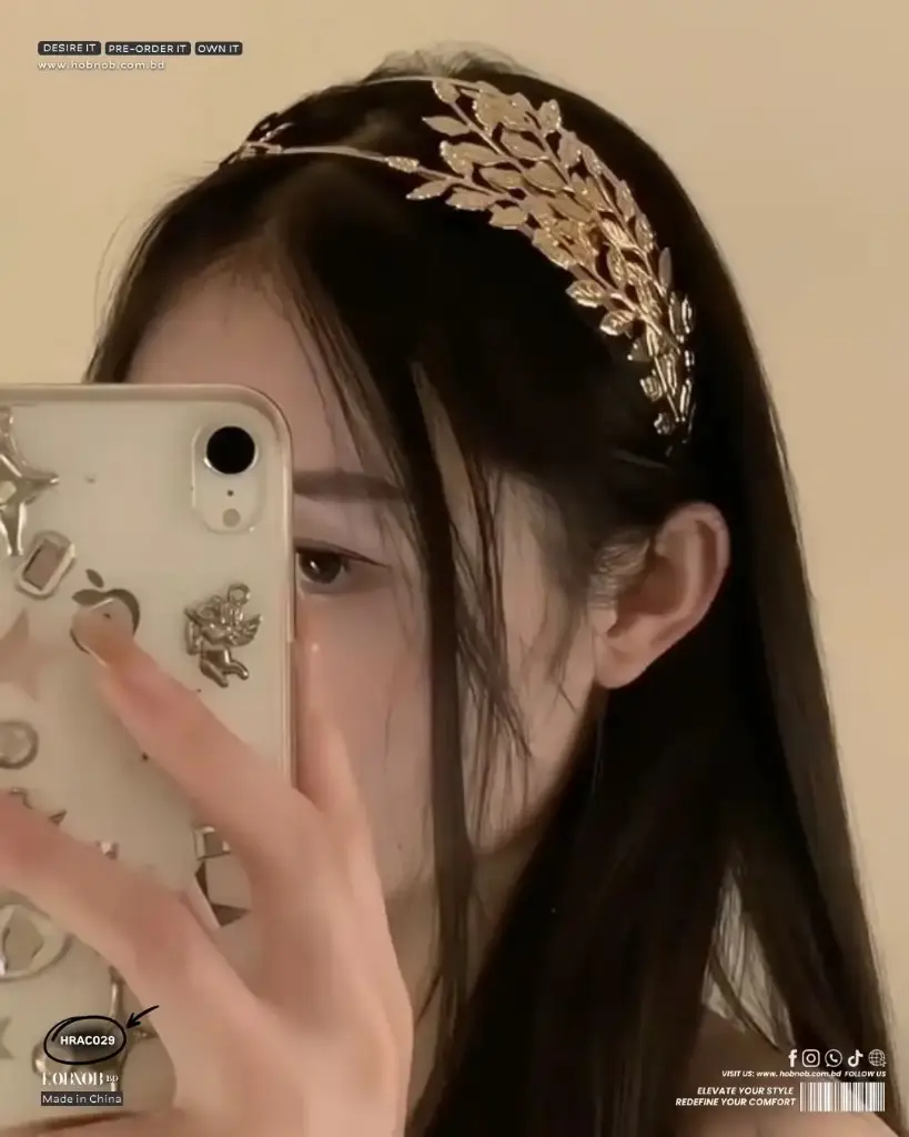 Retro Oil Painting Beauty Golden Leaf Headband