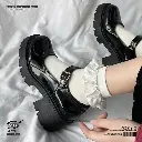 Chunky Heel Mary Jane Shoes Glossy & Matte Finish for women