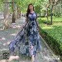 Leopard Print Swing Style Long Sleeve Dress