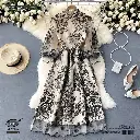Light Luxury Style Embroidered Mesh Midi Dress