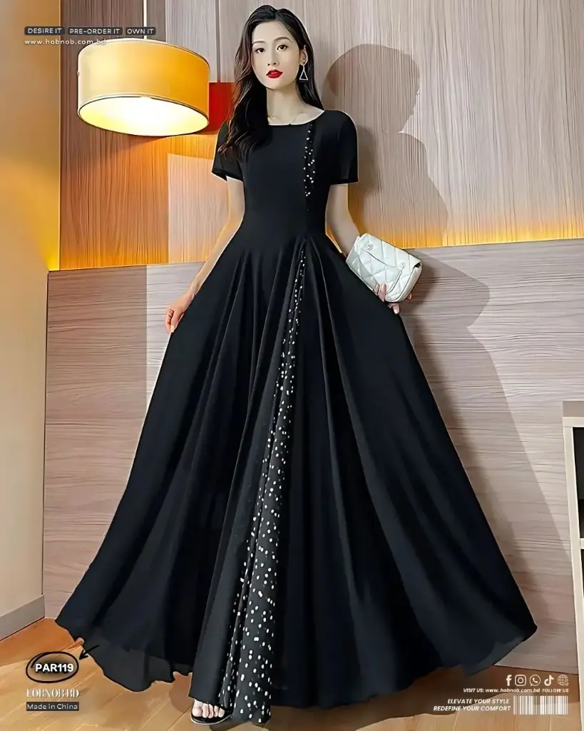 Bohemian chiffon dress with a French niche flair