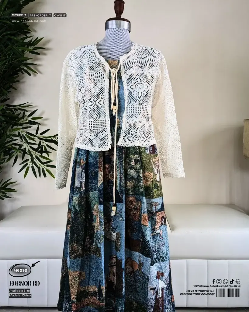 Women's Hollow Top & Oil Painting Dress