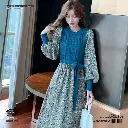 Korean Style Slim Knitted Stitch Strap Long Skirt
