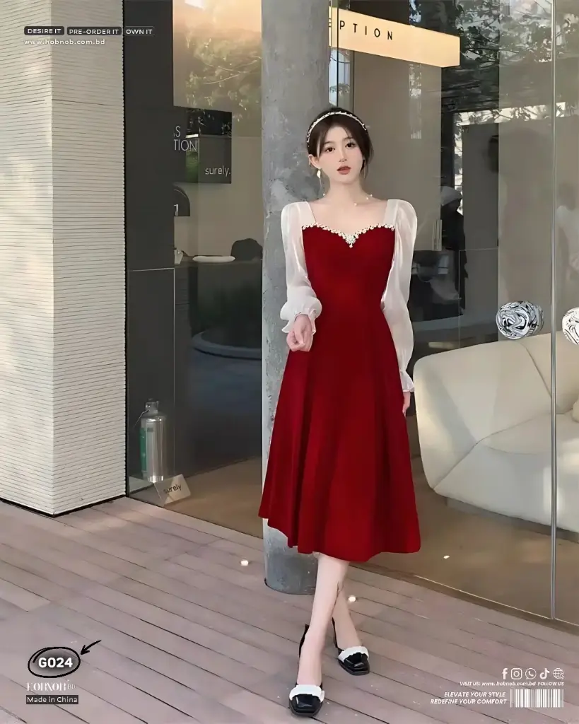  Shui Yunfei Embroidered Velvet Toast Dress