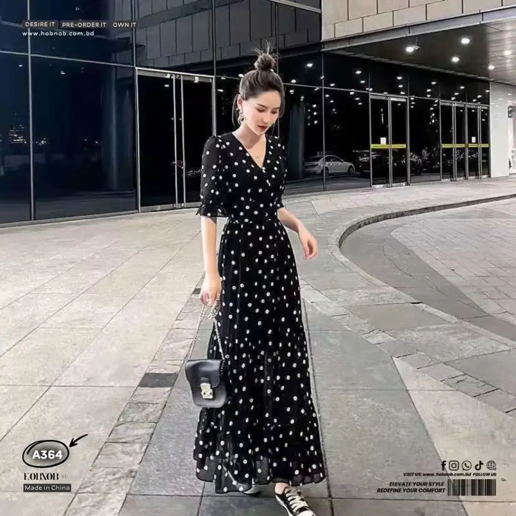   Square Neck Puff Sleeves High Waist Floral Long Dress