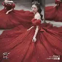 Burgundy Princess Toast Dress Bridal Banquet Gown