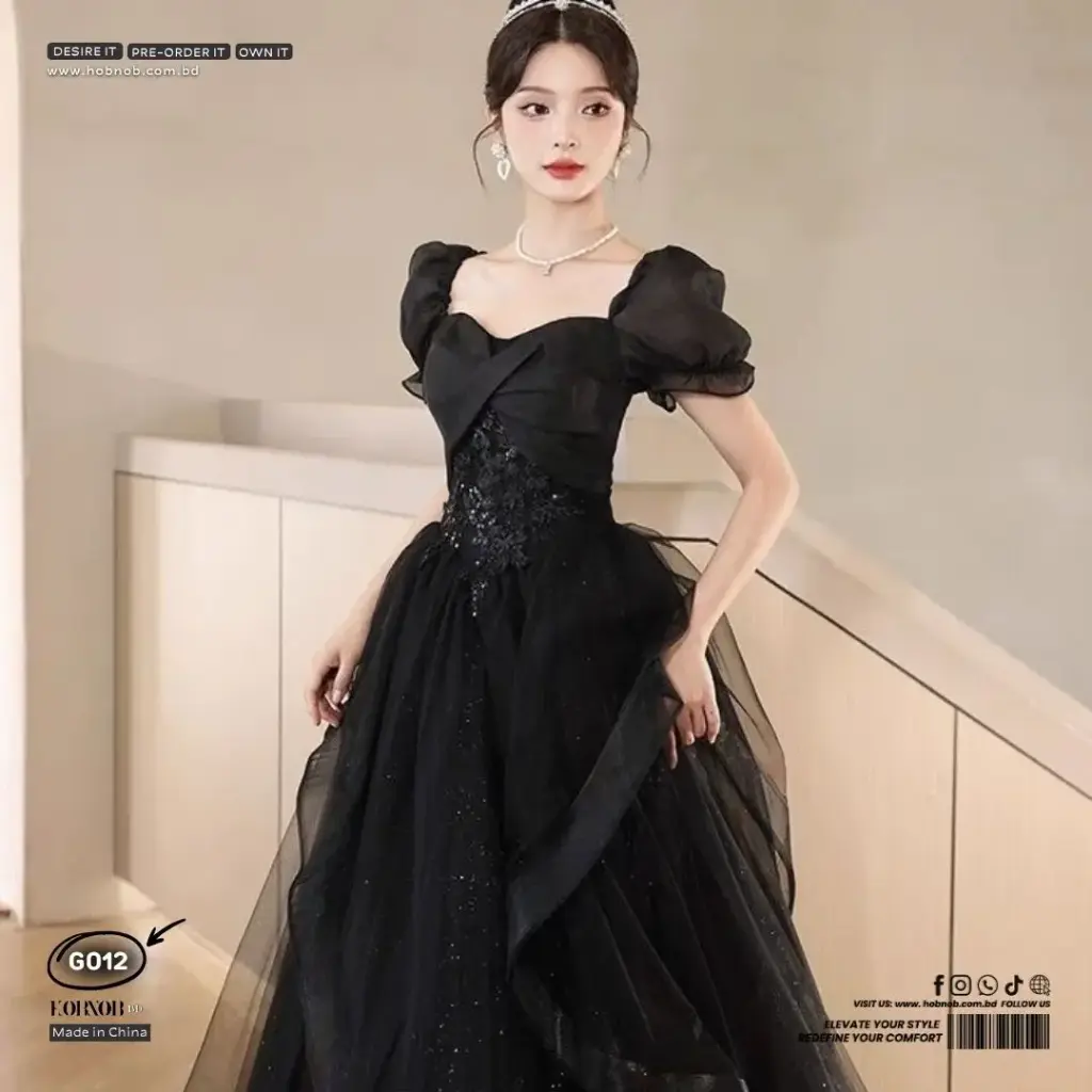 High-End Art Exam & Banquet Black Princess Gown Dress