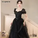 High-End Art Exam & Banquet Black Princess Gown Dress