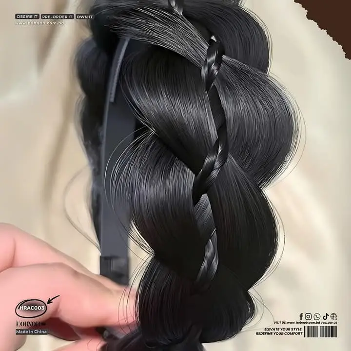 Fishbone Braid Wig Headband for Volume