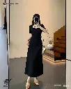 French Tea Break Bow Waist Midi Dress 