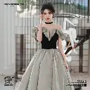 Hepburn Inspired Black One-Shoulder Luxury Fishtail A-Line Dress