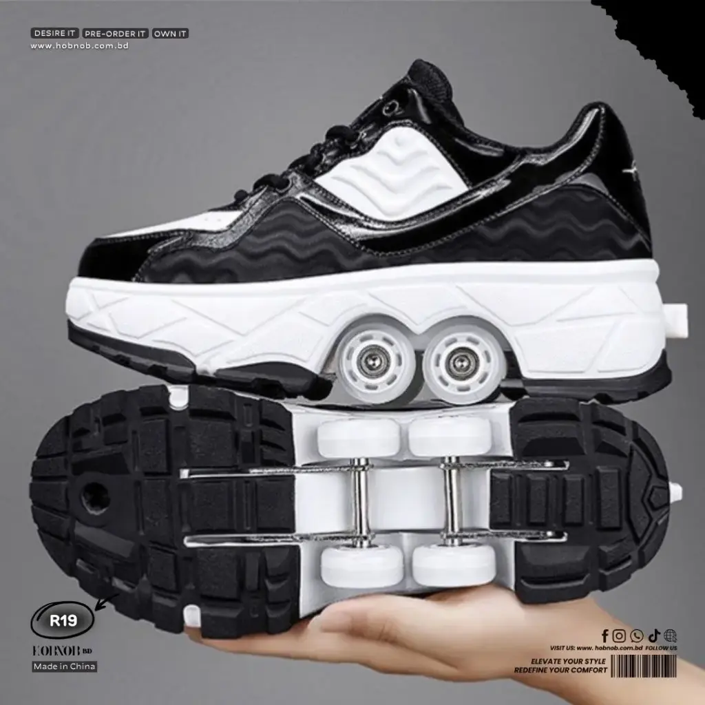  Wheel Retractable Roller Shoes  Bibi Fox Sliding Sports Sneakers 
