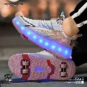 Guipais Rechargeable Double Wheel Flying Weave Skating Sneakers