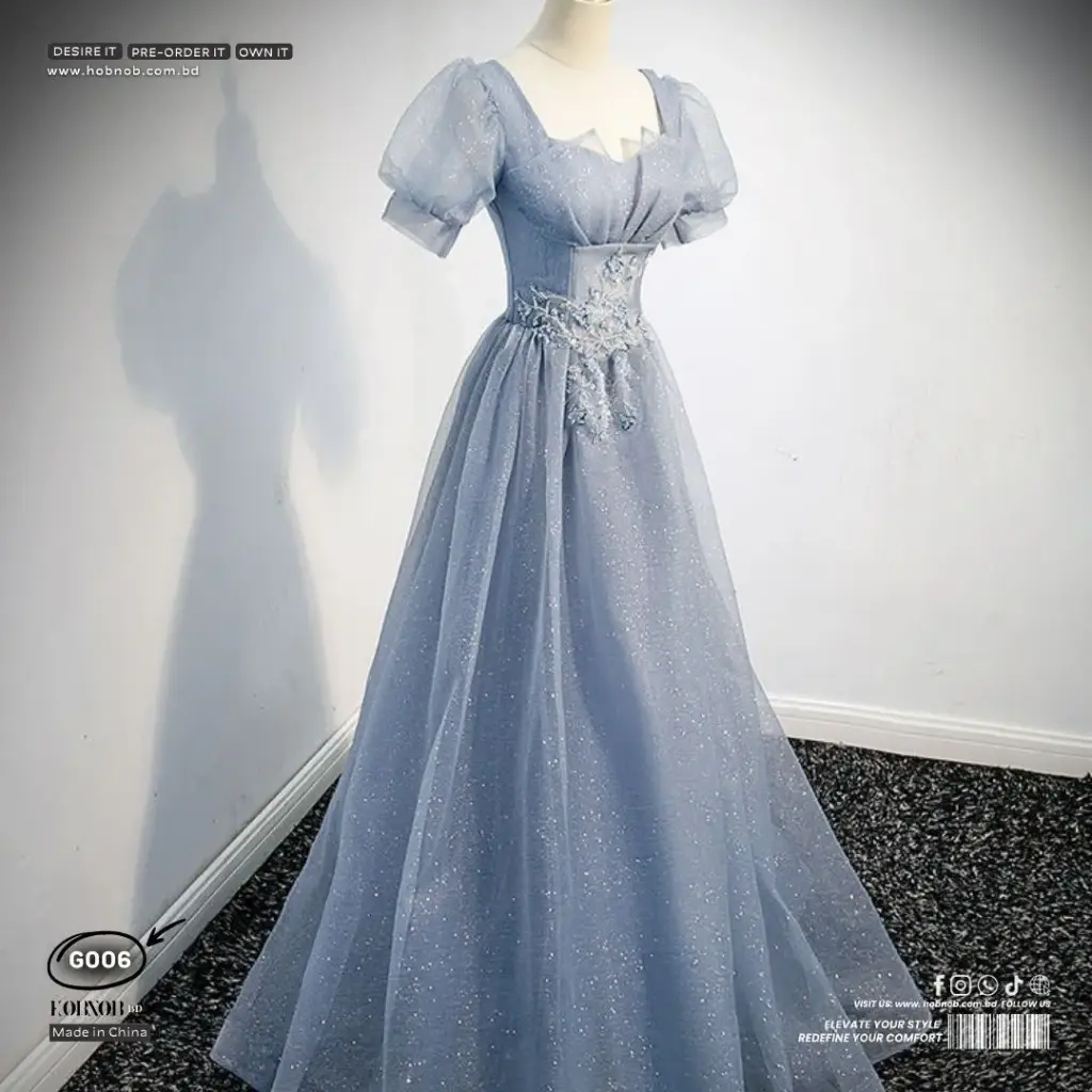 Blue Starry Sky One-Shoulder Luxury A-Line Toast Gown  