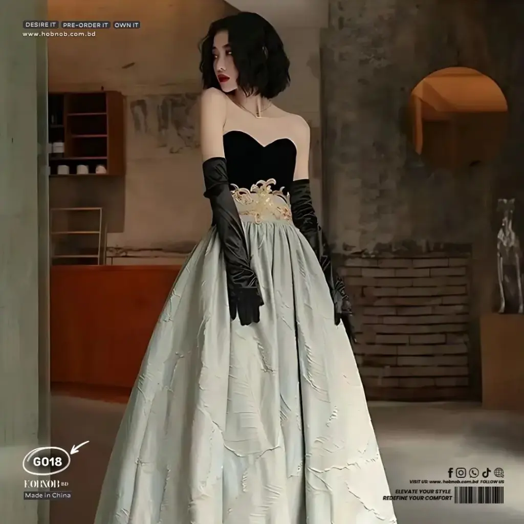 Hepburn Inspired Gown Diamond Vintage Black Bandeau Toast Dress 
