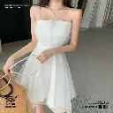French Sweet One-Shoulder Fairycore Toast Dress