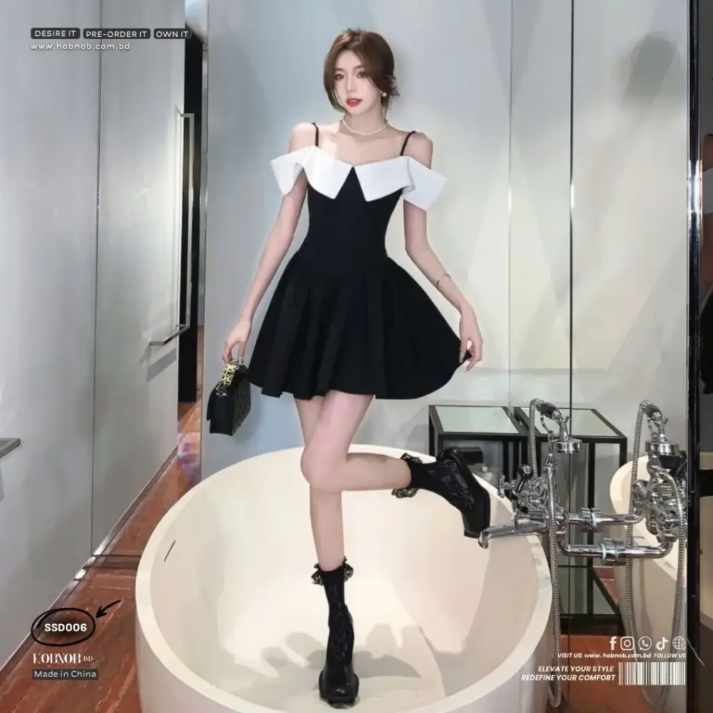  Hepburn Style One-Shoulder Little Black Dress  