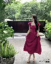 Retro Square Collar Flying Sleeve Dress