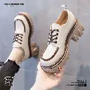  Mini Profile British-Style Round Toe Patent Leather Shoes for Women