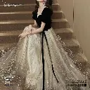 Luxury Black A-Line Chorus  Gown Dress for Performances & Parties