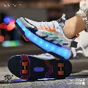 Guipais Rechargeable Double Wheel Flying Weave Skating Sneakers