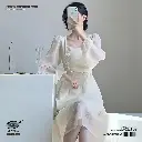 Retro French-Inspired Chinese Winter Dress with Shawl