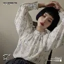 Floral Puff Sleeve Chiffon Shirt Stand Collar Vintage Blouse 