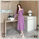 Celebrity Style Floral U-Neck  Knitted Dress  
