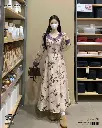 Violet Butterfly Ruffle Tea Dress